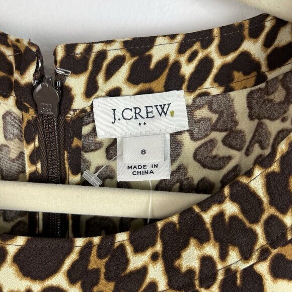 J. Crew Leopard Print Shift Dress Womens Size 8 Lagenlook Mobwife - Picture 9 of 16